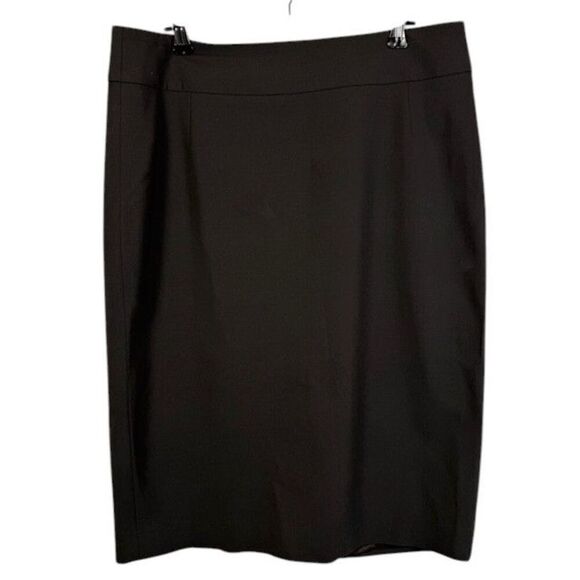 Hugo Boss Veronice Wool Pencil Skirt Charcoal Gray Back Slit Zip Closure Size 8 - Picture 2 of 11